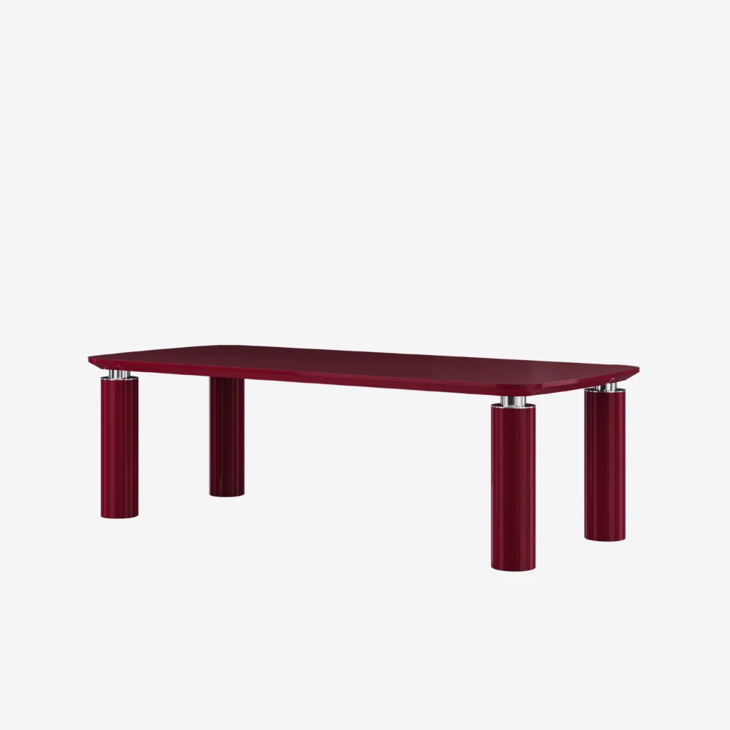 Mecnun Lake Dikdörtgen Yemek Masası - Bordo